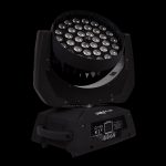 Testa Mobile Wash LED 36x15W RGBW-A-UV su Sfondo Nero